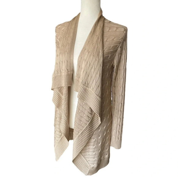 Ralph Lauren Black Label Cable Knit Open Front Cardigan Sweater - Picture 10 of 10